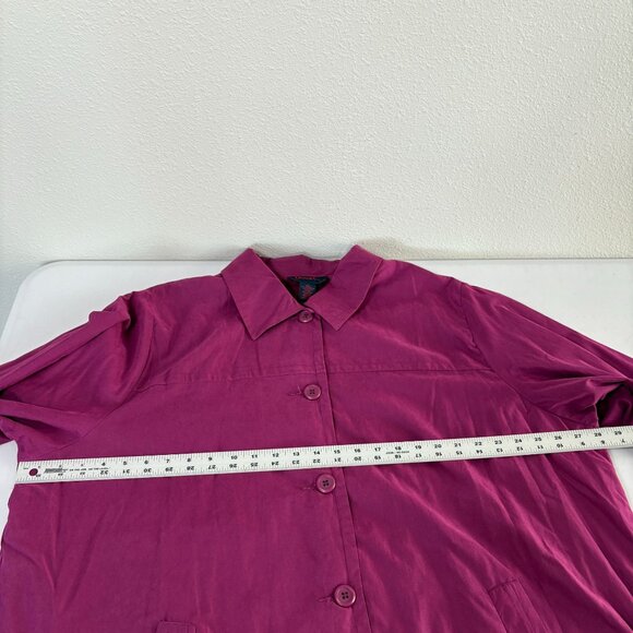 Denim & Co Microfiber 3/4 Length Coat Size 2X Purple Button Front A65636 NWT - Picture 9 of 12